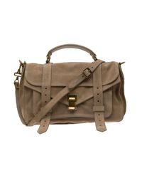 Proenza Schouler | Natural Large Suede Satchel | Lyst