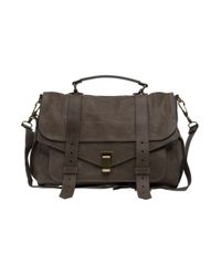 Proenza Schouler | Gray Ps1 Large Suede Satchel | Lyst