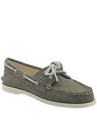 Sperry Top-Sider | Green Authentic Original 2 Eye - Olive Canvas Boat Shoe | Lyst