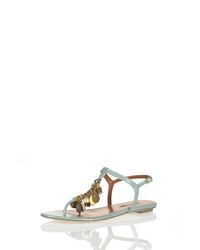 Oscar de la Renta | White Charm Detail Flat Sandal | Lyst