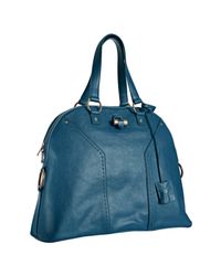 Saint Laurent | Blue Muse Oversized Leather Tote | Lyst