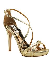 Badgley Mischka | Fierce - Gold Metallic Leather Sandal | Lyst