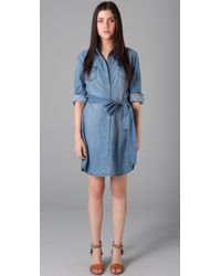 7 For All Mankind | Blue Denim Shirtdress | Lyst