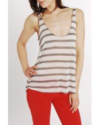 Enza Costa | Natural Stripe Loose Tank in Fisherman | Lyst