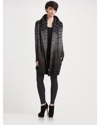 Vince | Black Sophie Striped Sweater Coat | Lyst