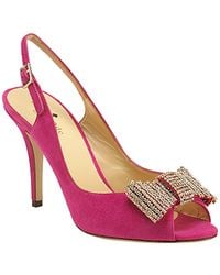 kate spade new york | Pink Crown - Fuschia Suede Slingback Embellished Pump | Lyst