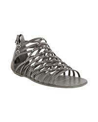 flat silver leather sandals