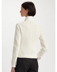Akris | White Cotton Piqué Knit Jacket | Lyst