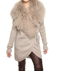 Dolce & Gabbana | Natural Mongolian Fur & Alpaca Wool Knit Sweater | Lyst