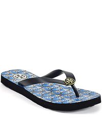 Tory Burch | Blue Flip Flop - Navy Rubber Thong Sandal | Lyst
