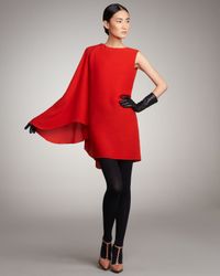 Lanvin | Red Cape-sleeve Dress | Lyst