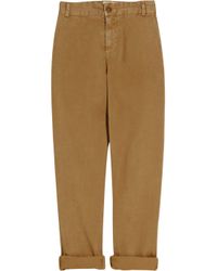 Current/Elliott | Brown The Captain Trouser Cotton Pants | Lyst