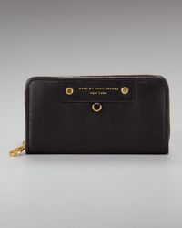Marc By Marc Jacobs | Black Preppy Large Zip-around Leather Wallet | Lyst