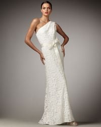 Tadashi Shoji | White One-shoulder Lace Gown | Lyst