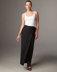 Vince | Black Long Wrap Skirt | Lyst