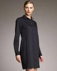 Jil Sander Navy | Black Pleated-back Shirtdress | Lyst