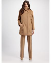 Max Mara | Natural Camel Hair Tailored Trousers | Lyst