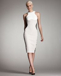 Stella McCartney | White Contoured Colorblock Sheath Dress | Lyst