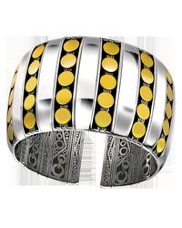 John Hardy | Metallic Dot 18k & Silver Pave Diamond Cuff Bracelet | Lyst