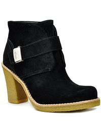 UGG | Brienne - Black Suede Crepe Heel Bootie | Lyst