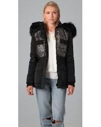 Alexander Wang | Black Hybrid Tweed Ski Jacket | Lyst
