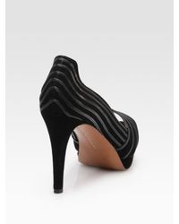 Elie Tahari | Black Rubin Peep-toe Pump | Lyst