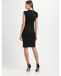 Helmut Lang | Black Sonar Zippered Wool Jersey Dress | Lyst