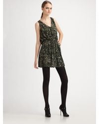 Joie | Green Ossie Silk Floral-print Dress | Lyst