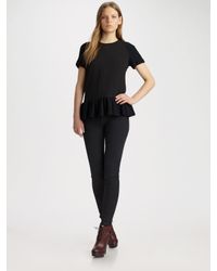 Opening Ceremony | Black Drop-waist Peplum Tee | Lyst