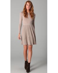 Tibi | Natural Merino Wool Pleated Sweater Dress | Lyst