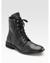 DIESEL | Black Miliboot Leather Dress Boots for Men | Lyst