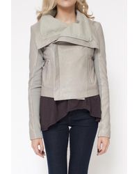VEDA | Gray Max Leather Jacket in Smoke | Lyst