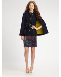 MILLY | Blue Sienna Wool-blend Cape | Lyst