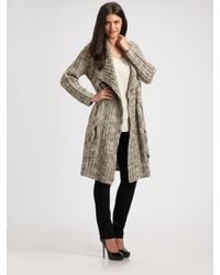 Eileen Fisher | Gray Chunky Knit Sweater Coat | Lyst