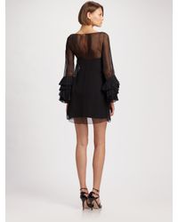 Notte by Marchesa | Black Ruffle Sleeve Dress | Lyst
