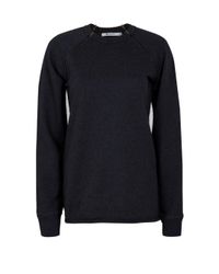 T By Alexander Wang | Black Raglan Zip Sweatshirt | Lyst