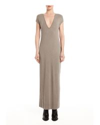 Alexander Wang | Gray Rayon Spandex Muscle V-neck Long Dress | Lyst