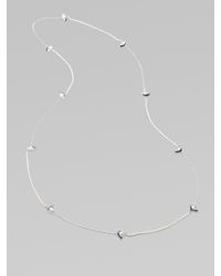 Delfina Delettrez | Metallic Long Sterling Silver & Pearl Eye Necklace | Lyst