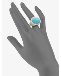 Ippolita | Blue Turquoise, Sterling Silver & Ivory Resin Ring | Lyst