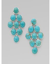 Ippolita | Metallic Turquoise Cabochon & Sterling Silver Earrings | Lyst