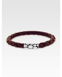 John Hardy | Brown Woven Leather Bracelet for Men | Lyst