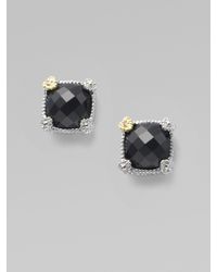 Judith Ripka | Black Onyx, Diamond, Sterling Silver & 18k Yellow Gold Earrings | Lyst