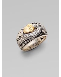Konstantino | Metallic Sterling Silver & 18k Yellow Gold Snake Ring | Lyst
