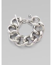 Michael Kors | Metallic Silvertone Chain Link Bracelet | Lyst