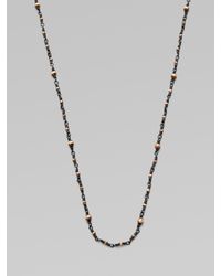 Mizuki | Metallic Oxidized Sterling Silver 14k Gold Beaded Station Necklace | Lyst