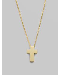 Roberto Coin | 18k Yellow Gold Cross Necklace | Lyst