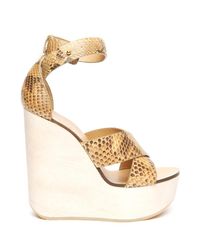Chloé | Multicolor Snake Wedge Sandal | Lyst
