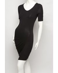 T By Alexander Wang | Black Ruched T Dress | Lyst