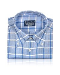 FORZIERI - Blue Roses - White & Blue Checked Button Down Cotton Dress Shirt for Men - Lyst