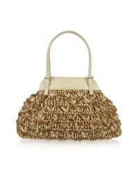 FORZIERI | Metallic Capaf Line Woven Straw & Leather Satchel Bag | Lyst